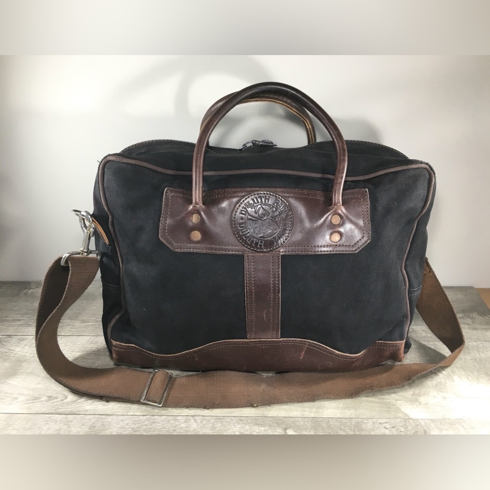 Duluth Pack Commuter Laptop Everyday Travel Briefcase Brown Leather Bag Business
